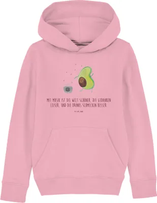 Produktbild von Mr. & Mrs. Panda Kinderpullover Avocado Tanzen 5-6 Jahre (110/116) - Baumwolle Pink - Geschenk, Urlaub, Singen, Musik, Sweater, Party, Hoodie, Sweatshirt, Pullover