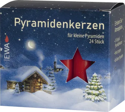 Produktbild von Pyramidenkerzen Rot 24 Stück BxHxT 1,4x7,4x1,4cm