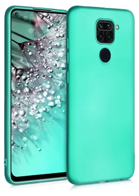 Produktbild von kwmobile Handyhülle für Xiaomi Redmi Note 9 Hülle - Silikon Case metallisch schimmernd - Schutzhülle Cover - Metallic Türkis