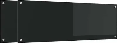 Obrázek produktu pro Kuchyňský splashback 2 ks černý 120 x 40 cm Tvrzené sklo
