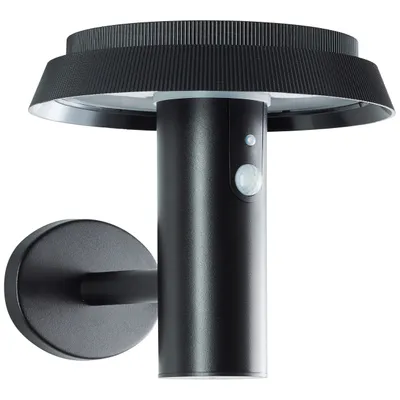 Produktbild von BRILLIANT schwarze Solar Außenwandleuchte ALVERO | inkl. Bewegungsmelder |  4W 500lm 3000K |  Metall/Kunststoff