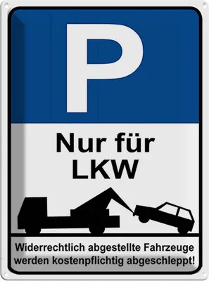 Produktbild von vianmo Blechschild 40x30 cm Park Nur für LKW Parkplatzschild