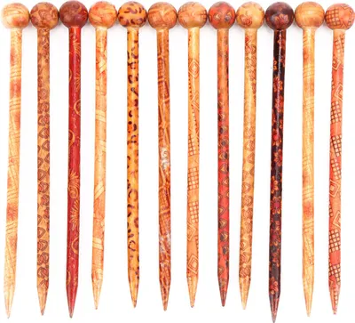 Produktbild von 12 PCs Haarstab DIY Retro gedruckt hölzerne Volksstil Elegante temperamentvolle Damendekorationen