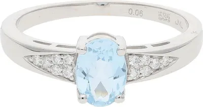 Produktbild von JuwelmaLux Ring 585 Weißgold mit Blautopas und Brillanten JL10-07-3229 52
