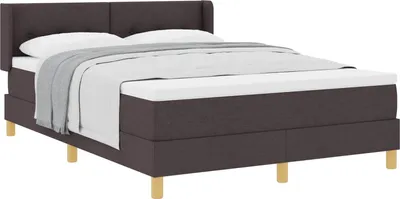 Obrázok produktu pre Posteľ s pružinovým rámom Tmavohnedá 200 x 140 cm látka