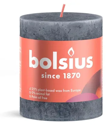 Immagine prodotto di Bolsius Stub candela blu ardesia - Ø68 mm - Altezza 8 cm - Blu - 35 ore di combustione