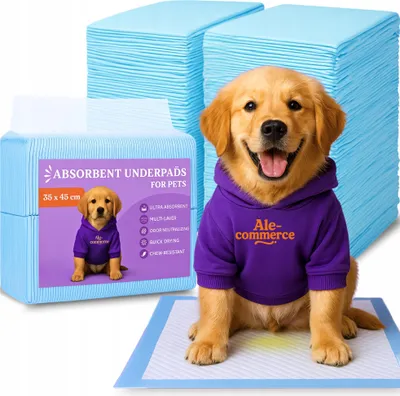 Produktbild von Ale-commerce | Hygienematten für Hunde - 33x45 cm - Blau - super saugfähig - 5-lagig - 100 Stück