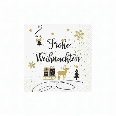 Produktbild von PAPER+DESIGN 600258 Paper+Design Weihnachts Lunchservietten "Frohe Weihnachten" - 33 x 33 cm