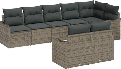 Immagine prodotto di Set divano da giardino vidaXL in polyrattan grigio