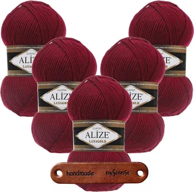 Produktbild von 5 x ALIZE Lanagold 390 Cherry mit Label