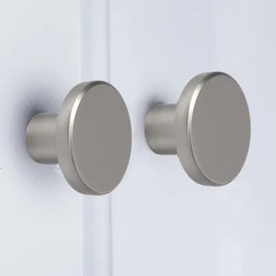Produktbild von 10 silberfarbene Möbelknöpfe, runde Schrankknöpfe, Schubladenknöpfe, Aluminiumknöpfe, Kommodenknöpfe, Küchenknöpfe