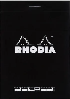 Produktbild von Rhodia 10x Block geheftet 8,5x12cm 80 Blätter Dot-Lin. 80g - Schwarz 12559C