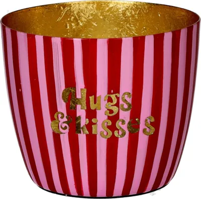Produktbild von Gift Company Windlicht Madras Hugs and Kisses Pink Gold