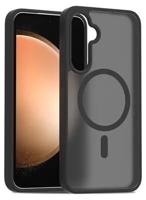 Immagine prodotto di Custodia magnetica per Samsung Galaxy S23 FE, compatibile con MagSafe, retro trasparente opaco, resistente agli urti Nero