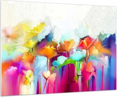Produktbild von Bilder auf glas - Blumen Wiese Sommer - 100x70cm - Glasbilder - Wandbilder - Kunstdruck - zum Aufhängen bereit - Wanddekoration aus Glas - Glas Bilder - Wandbild auf Glas - Einteilig - GAA100x70-4095