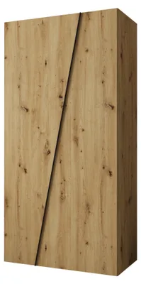 Produktbild von MIRJAN24 Kleiderschrank Zen 100, Kleiderschrank, Garderobe (Farbe: Artisan Eiche / Artisan Eiche + Schwarz, Größe: 100 cm)
