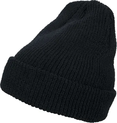 Produktbild von FLEXFIT 1545K | Long Knit Beanie - Extra lange Form zum Umschlagen - Farbe: Black - Größe: One Size