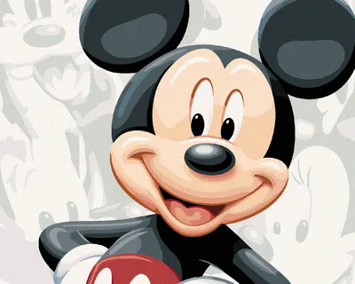 Obrázok produktu pre Zuty - Maľovanie podľa čísel - PLAGÁT MICKEY MOUSE, 40x50 cm, vypnuté plátno na rám