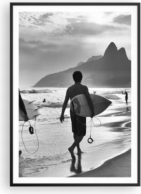 Produktbild von Gerahmtes Poster - Schwarzer Rahmen - Meer Welle Surfen - 70x100 cm - Wand Bild - Wanddeko - Wandbilder - Kunstposter - Wandposter - Bilderrahmen - Bilder - Kunstdruck - Wandbild - P2BPA70x100-3745