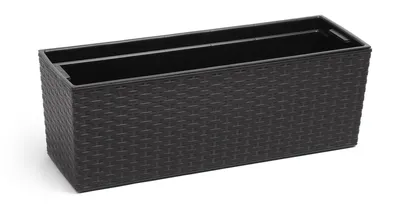 Produktbild von Balkonkasten Kunststoff Schwarz rattan 56 x15x19 cm Blumenkasten