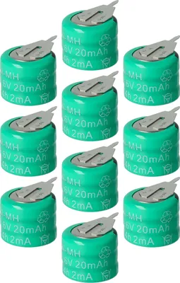 Produktbild von vhbw 10x NiMH Ersatz Knopfzellen-Akku (20 mAh, 3,6 V, NiMH)