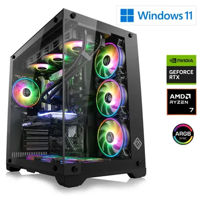 Image de PC de jeu, AMD Ryzen 7 9700X, 3800 MHz, GeForce RTX 5070 Ti, 32 Go DDR5 RAM, 2000 Go M.2 SSD, Windows 11 Home, USB 3.2 | M11880H