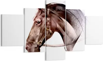 Produktbild von Bild auf Leinwand - Leinwandbild - Pferd Abstraktion - 125x70cm - Wand Bild - Wanddeko - Wandbilder - Leinwanddruck - Bilder - Kunstdruck - Wanddekoration - Leinwand bilder - Wandkunst - EA125x70-4106