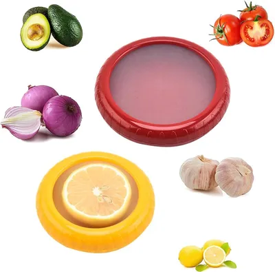 Produktbild von Wiederverwendbare Aufbewahrungsboxen, Frischhaltebehälter für Lebensmittel, Zitronenbox, Frischhaltebox für Obst und Gemüse im Kühlschrank, 2 Stück