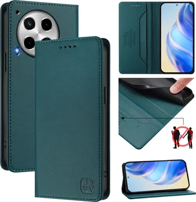 Immagine prodotto di Custodia in pelle per Tecno Camon 30 4G/Camon 30 5G, flip case con slot per carte, portafoglio e supporto Verde scuro