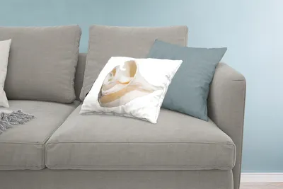 Produktbild von MuchoWow® Zierkissen Sofakissen Wohnzimmer Dekokissen 60x40 cm Schale - Halb - Weiß - Kopfkissen - Polster mit Foto