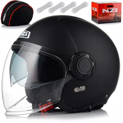 Image de Casque jet double NZI Ringway 2.0 avec pare-soleil et visière amovible | Casque scooter, casque moto, casque chopper | UN R22.06 | Taille XS (53-54 cm)