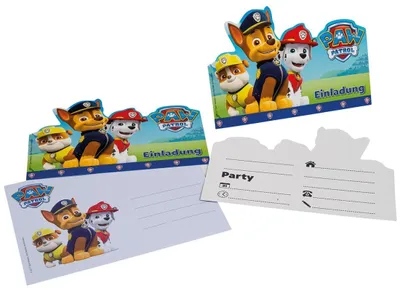 Obrázok produktu pre Pozvánky Paw Patrol - modré - vrátane obálok - 6 kusov