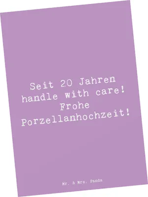 Produktbild von Mr. & Mrs. Panda Postkarte Spruch 20. Hochzeitstag Porzellanhochzeit - Lavendeltraum - Geschenk, Heiraten, gemeinsame Jahre, Geschenke, Ansichtskarten, Feier, bildkarte