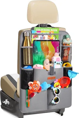Produktbild von Famanu Autositze Organizer mit 9 Fächern und Tablethalter bis 10,5 Zoll - Schwarz