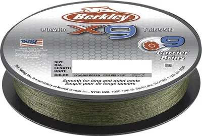 Immagine prodotto di BERKLEY x9 Braid, 150m, 0,3mm, 31,5kg / 69,45lbs, verde, filo da pesca intrecciato, 1486817