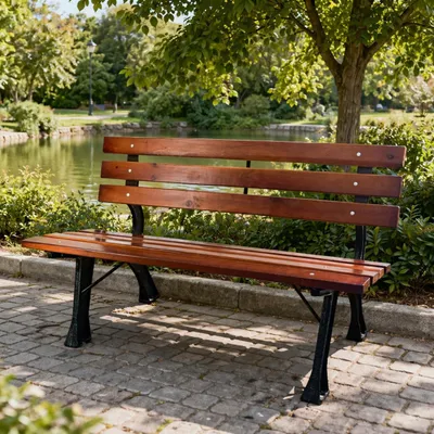 Image de Banc en fonte avec lattes en bois Hyde Park 122 x 60 x H 72 cm
