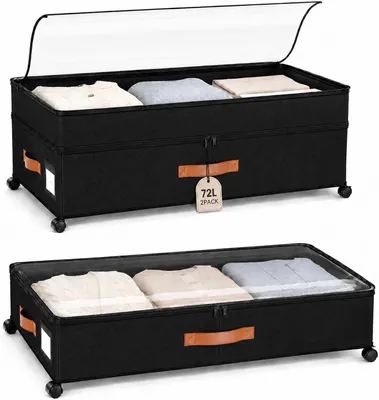 Productafbeelding van Onderbed opbergdoos met wielen Black