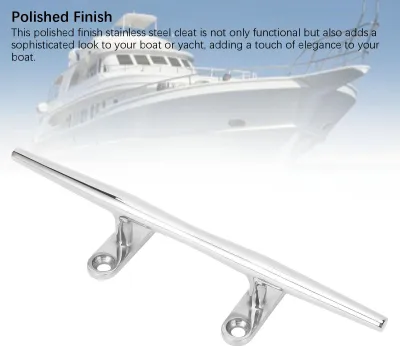 Produktbild von Bootsdockklampe, 10 Zoll, 316 Edelstahl, sichere Befestigung, hochglanzpoliertes Marineseil für Yacht-Schnellboot