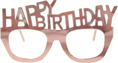Zdjęcie produktu dla Papierowe kieliszki Happy Birthday - różowe złoto - różowe złoto - 4 szt