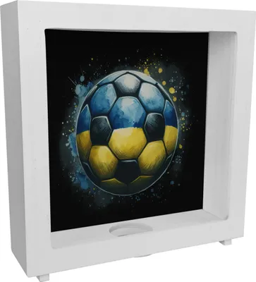 Produktbild von Fußball Ukraine Flagge Rahmen Spardose aus Holz