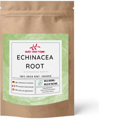Produktbild von Herbs from Poland Echinacea-Wurzel – Stärkt das Immunsystem, Natürliches Abwehrmittel, Unterstützt bei Erkältungen, 100% Rein – 200g