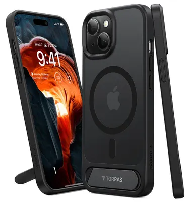 Obrázek produktu pro Torras – Pstand pouzdro se stojánkem pro iPhone 15 Plus – černé