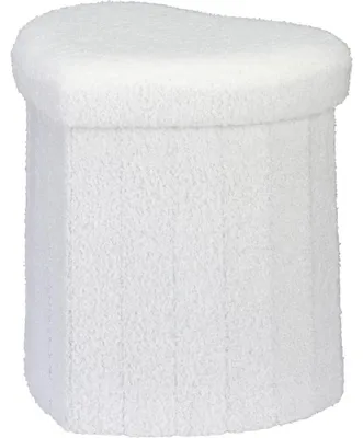Zdjęcie produktu dla Taboret ze schowkiem na serce 34 × 28 × 35 cm biały