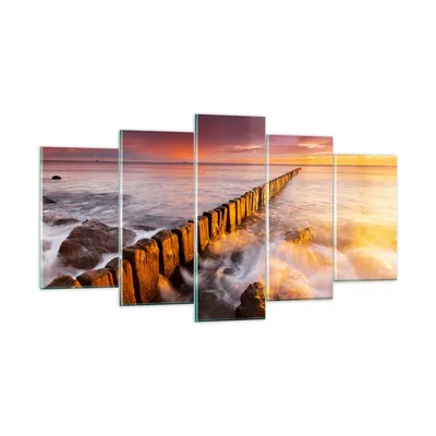 Produktbild von Bilder auf glas - Boot Landschaft Meer Ostsee - 160x85cm - Glasbilder - Wandbilder - Kunstdruck - zum Aufhängen bereit - Wanddekoration aus Glas - Glas Bilder - Wandbild auf Glas - GEA160x85-3137