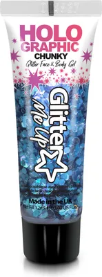 Produktbild von Glitter Me Up – Holografisches Chunky Glitter Gel für Gesicht & Körper Blau