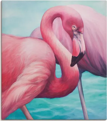Produktbild von ARTland Leinwandbild Flamingo Größe: 40x40 cm