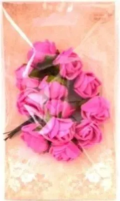 Imagen del producto de Rosas de espuma rosa, 2 cm de diámetro, 12 unidades