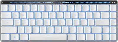 Produktbild von ASUS ROG Falchion RX Low Profile, 65%, Verkabelt & Kabellos, USB + RF Wireless + Bluetooth, Optischer Schlüsselschalter, RGB-LED, Weiß