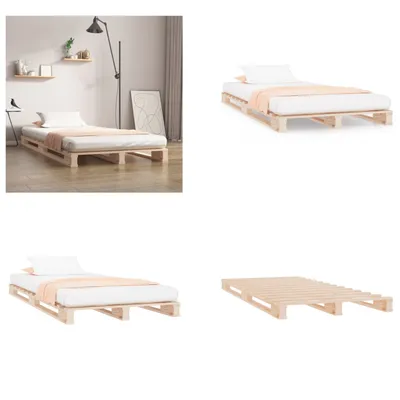 Produktbild von vidaXL Palettenbett 90x200 cm Massivholz Kiefer - Palettenbett - Palettenbetten - Paletten Bett - Paletten Betten