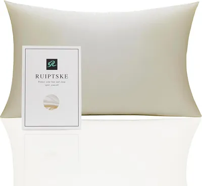 Zdjęcie produktu dla Jedwabna poszewka na poduszkę 40 x 60 cm, 22 momme, 100 procent jedwabiu, beżowa, do włosów i skóry